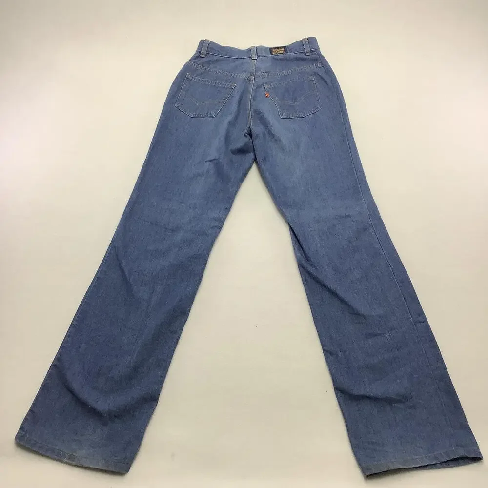 Vintage Levis Jeans Mens 32x31 Blue Wash Straight Leg Zip Fly Denim Orange Tab